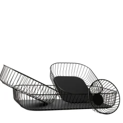 PRO.MUNDI Corbeille de buffet acier noir 33,3x17,5x8,4 cm Naro Online
