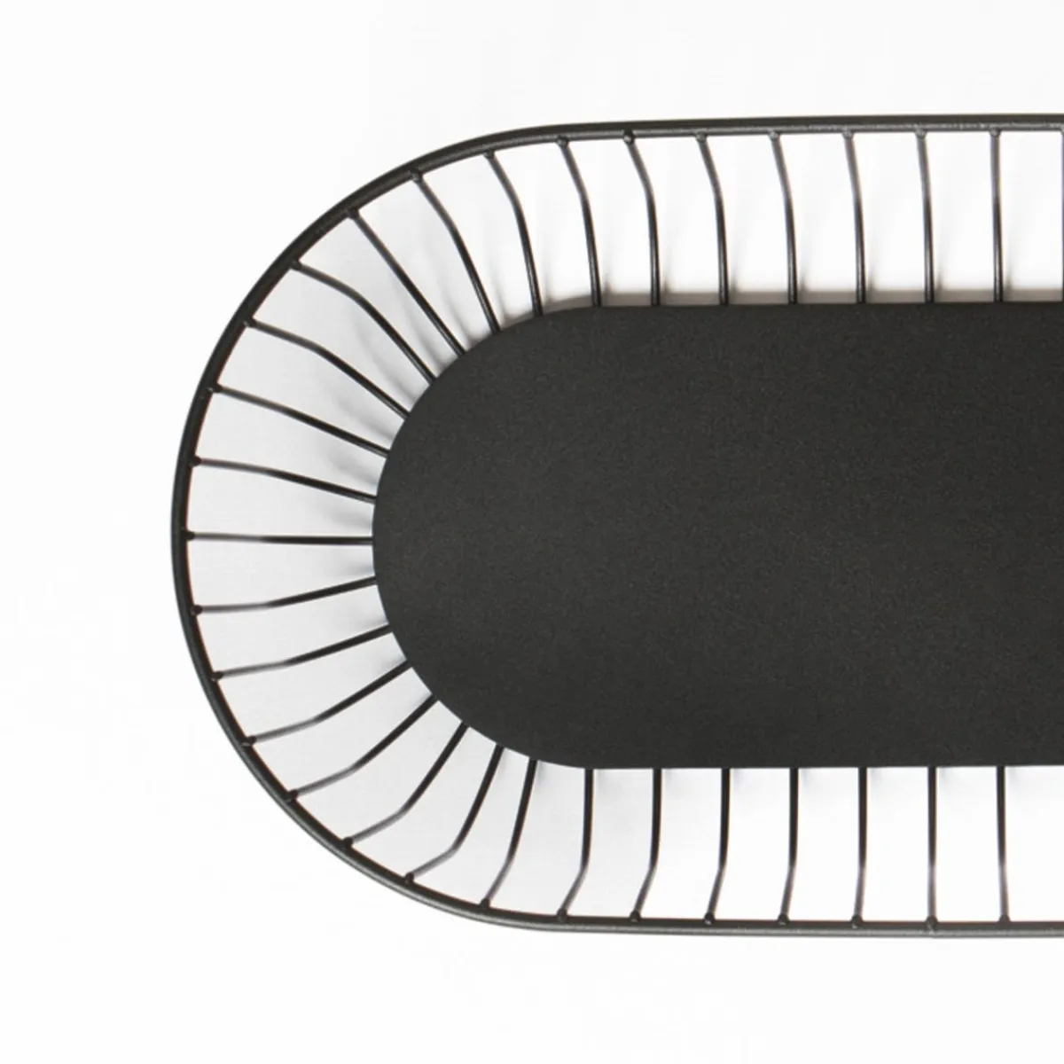 PRO.MUNDI Corbeille de buffet acier noir 33,3x17,5x8,4 cm Naro Online
