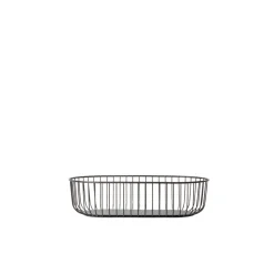 PRO.MUNDI Corbeille de buffet acier noir 33,3x17,5x8,4 cm Naro Online