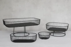 PRO.MUNDI Corbeille de buffet acier noir 33,3x17,5x8,4 cm Naro Online