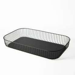 PRO.MUNDI Corbeille de buffet acier noir 53,5x33x8,4 cm Naro Hot