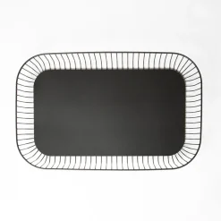 PRO.MUNDI Corbeille de buffet acier noir 53,5x33x8,4 cm Naro Hot