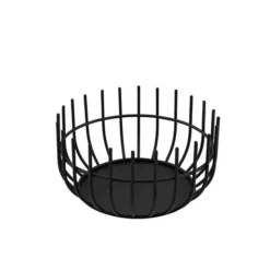 Corbeille à fruit acier noir 200x200x100 mm - Aucune Discount
