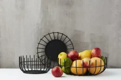 Corbeille à fruit acier noir 200x200x100 mm - Aucune Discount