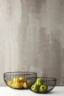 Corbeille à fruit acier noir 300x300x135 mm - Aucune Discount