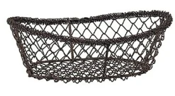 Corbeille ovale noir acier 23x15x8 cm - PRO.MUNDI Discount