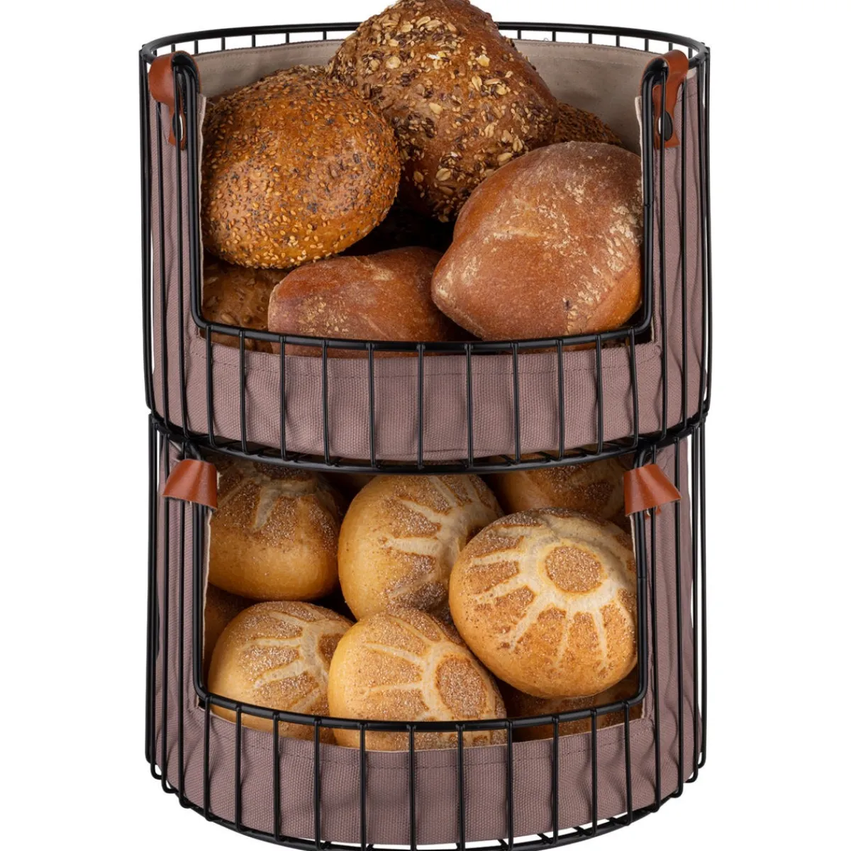 Corbeille à pain et à fruits rond noir métal Ø 27,5 cm 18,5 cm - APS New