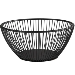 Corbeille à pain et à fruits rond noir métal Ø 17,5 cm 8 cm Svart - APS Online