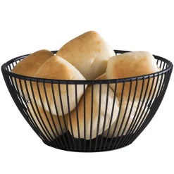 Corbeille à pain et à fruits rond noir métal Ø 17,5 cm 8 cm Svart - APS Online