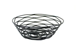 Corbeille rond noir acier Ø 15 cm 5 cm Artisan - TABLECRAFT Outlet