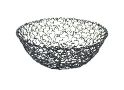 Corbeille rond noir acier Ø 15 cm 5 cm Boucle - TABLECRAFT New