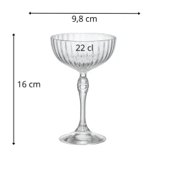 Coupe à cocktail verre cristallin 22 cl America 20s - BORMIOLI ROCCO Outlet