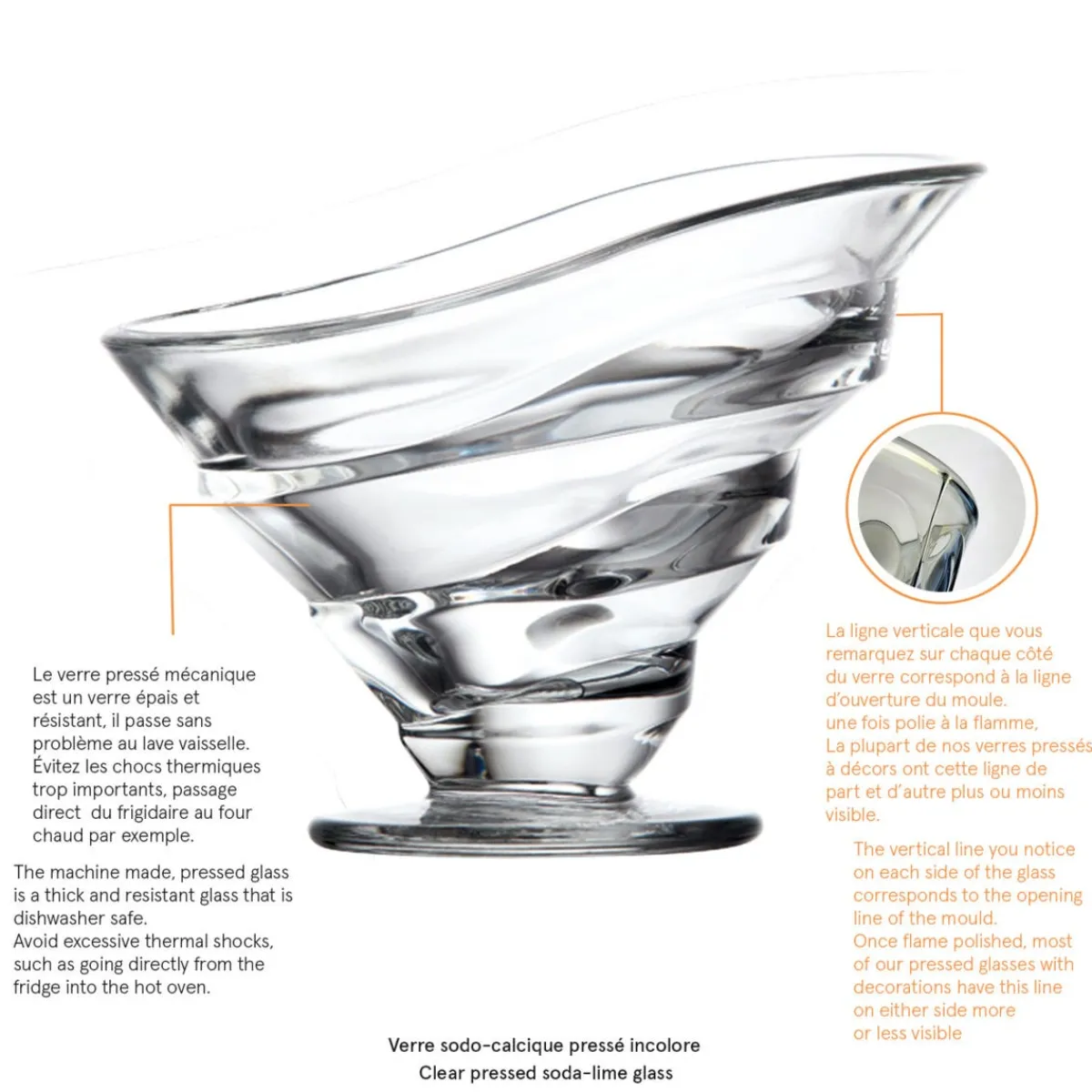 LA ROCHERE Coupe à dessert rond transparent verre pressé Ø 14 cm Circee Best
