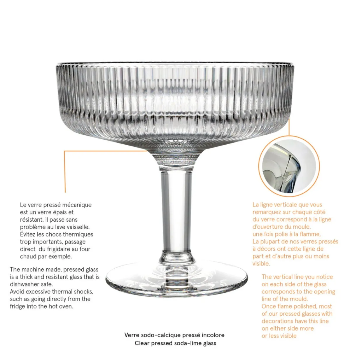 LA ROCHERE Coupe à glace verre pressé Ø 12,6 cm Alice Outlet
