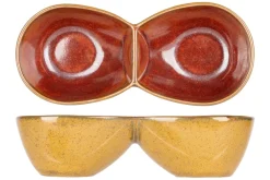 PROOF Coupelle double rond jaune porcelaine Elements Mustard New