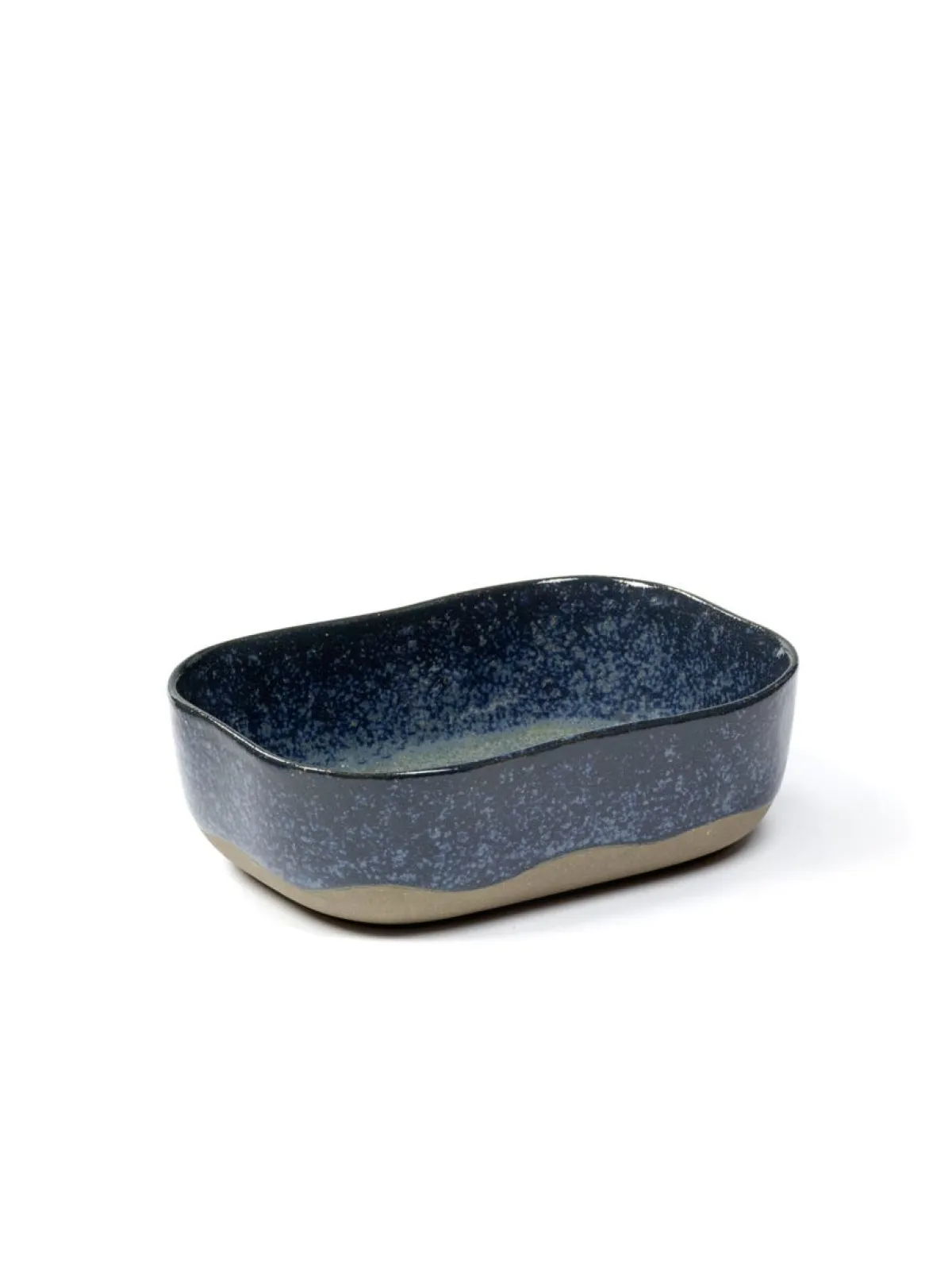 Coupelle rectangulaire bleu grès émaillé 14x10,5 cm Merci - SERAX