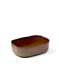 SERAX Coupelle rectangulaire brun grès émaillé 14,5x10,5 cm Merci Clearance