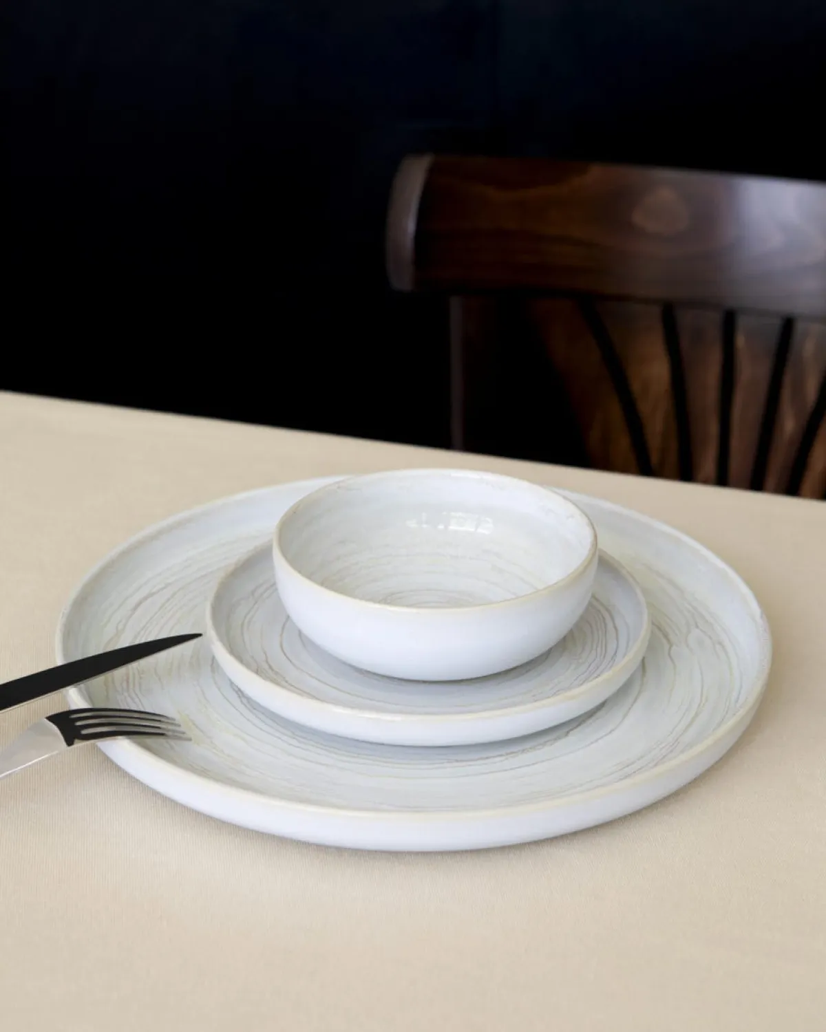 ACCOLADE Coupelle rond beige grès émaillé Ø 12 cm Aurora Hot