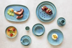 ACCOLADE Coupelle rond bleu grès émaillé Ø 12 cm Magic Hot