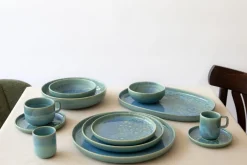 ACCOLADE Coupelle rond bleu grès émaillé Ø 12 cm Magic Hot
