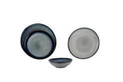 PRO.MUNDI Coupelle rond gris grès émaillé Ø 15 cm Galaxy