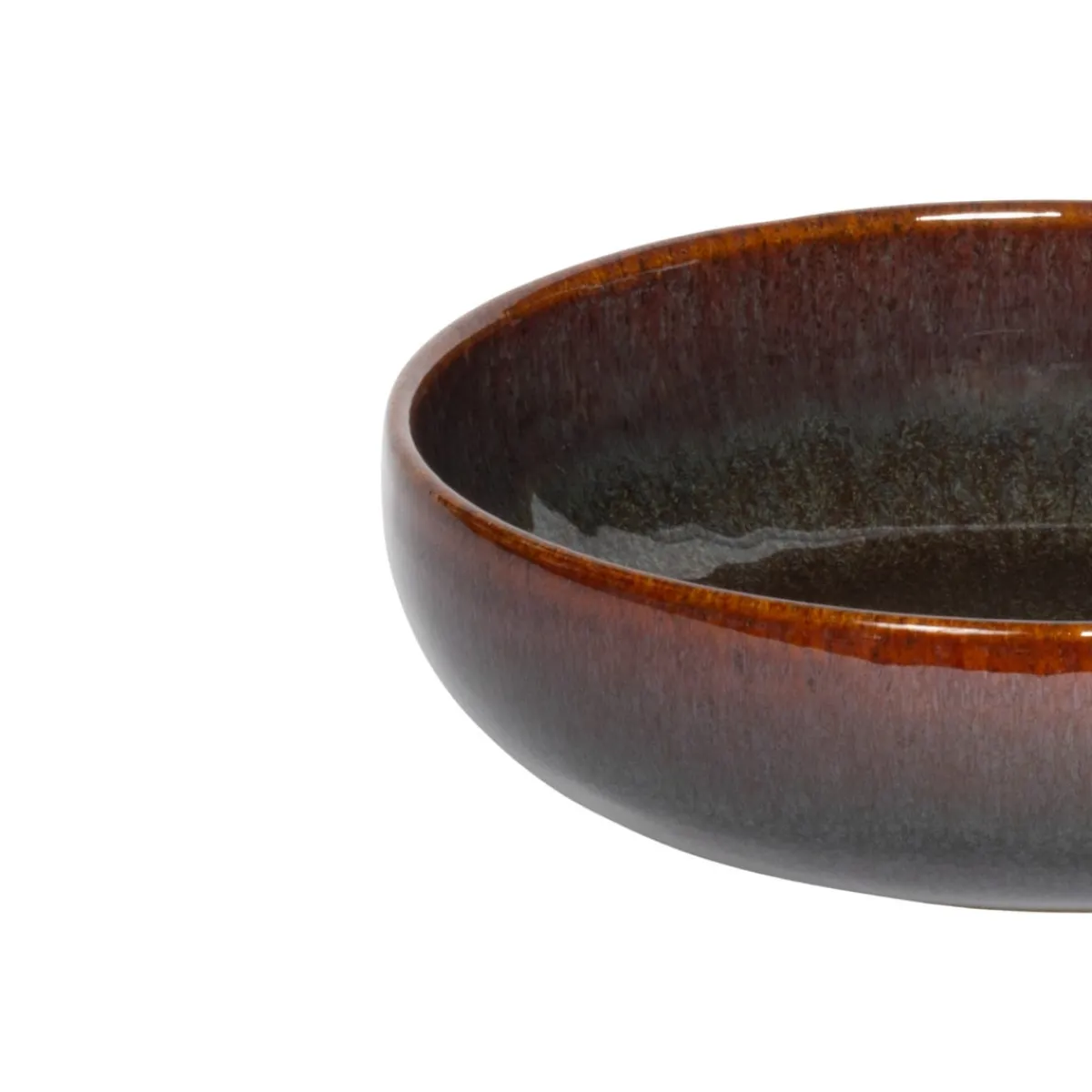 Coupelle rond Marron Bleu grès émaillé Ø 16 cm Amber - ACCOLADE New
