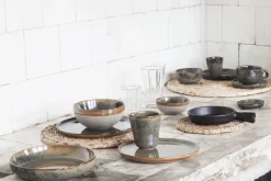 Coupelle rond vert grès émaillé Ø 13 cm Surface - SERAX