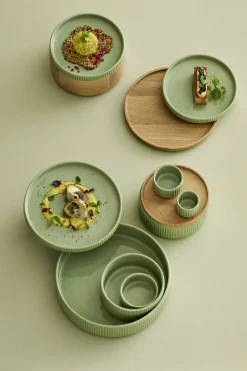 Coupelle rond vert porcelaine Ø 9 cm The Grid - APS Online