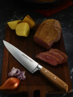 32 DUMAS Couteau chef 15 cm inox bois unie Signature Chene Vert