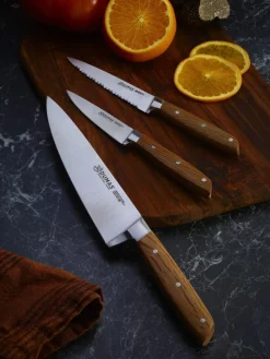 32 DUMAS Couteau chef 20 cm inox bois unie Signature Chene Vert Sale