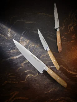 32 DUMAS Couteau chef 20 cm inox bois unie Signature Chene Vert Sale