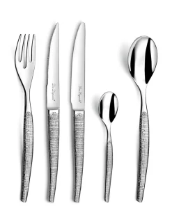 AMEFA Couteau de table monobloc cranté 22,5 cm Jet Textil Discount