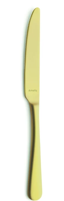 Couteau de table monobloc cranté or 23,5 cm Austin Pvd Or - AMEFA Online