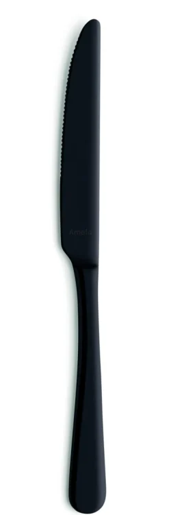 Couteau de table monobloc cranté noir 23,5 cm Austin Pvd Black - AMEFA Discount