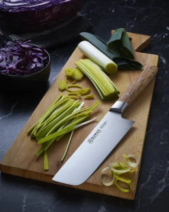 Couteau nakiri 17 cm inox bois unie Signature Chene Vert - 32 DUMAS