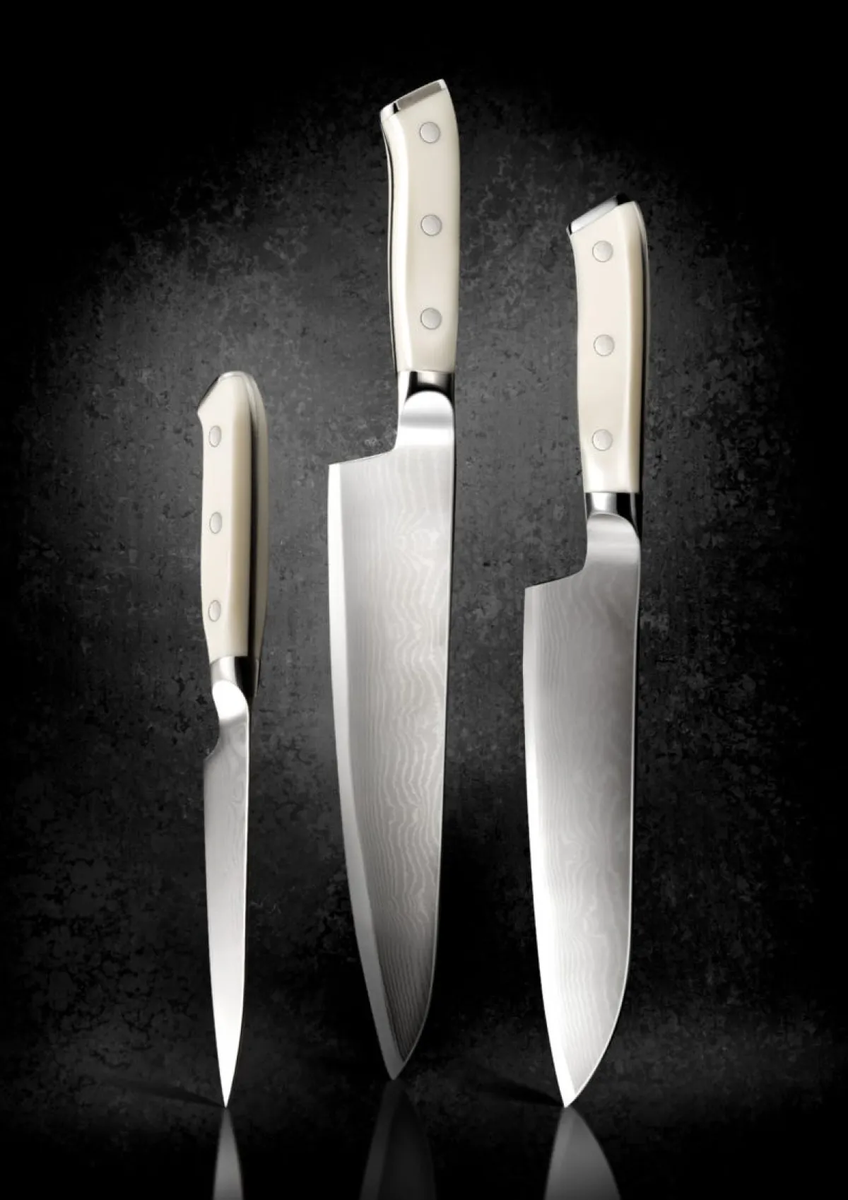 Couteau santoku 18 cm acier ABS unie Damas 67 - DEGLON Discount