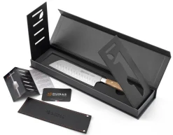 Couteau santoku 18 cm inox bois unie Signature Chene Vert - 32 DUMAS New