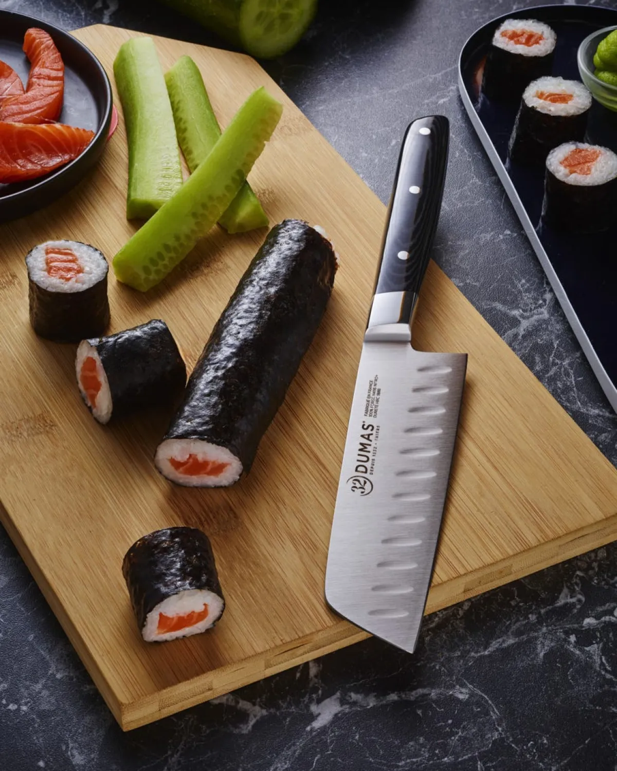 32 DUMAS Couteau santoku 14 cm inox plastique unie Signature Micarta Clearance