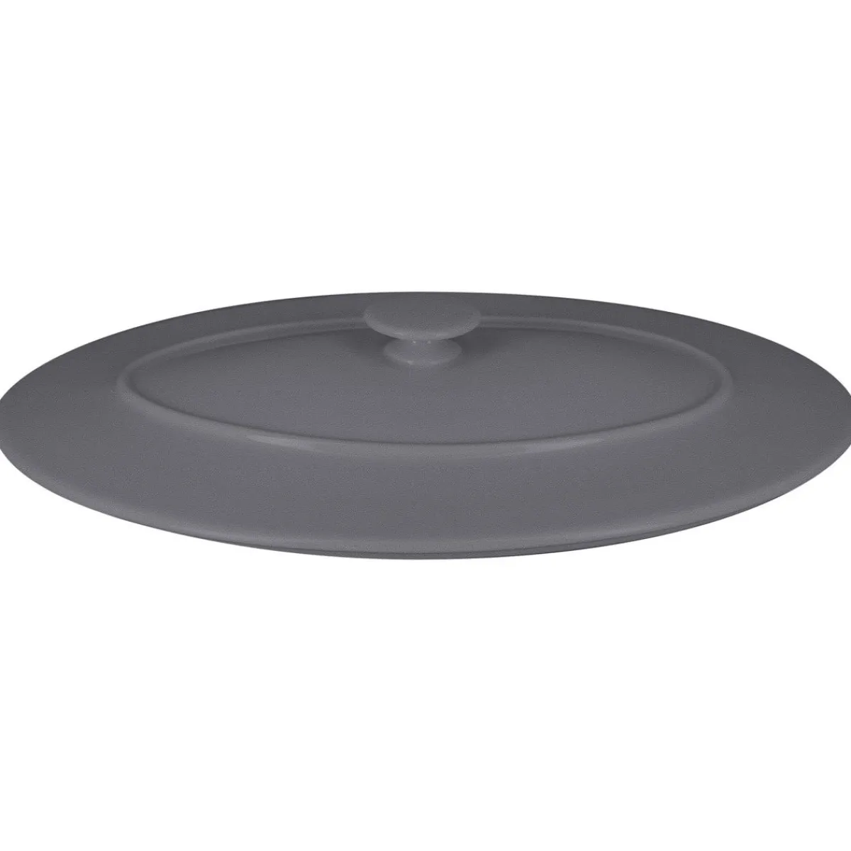 Couvercle avec poignée ovale gris porcelaine vitrifiée 31x21 cm Chefs Fusion - RAK Sale