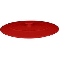 Couvercle avec poignée ovale rouge porcelaine vitrifiée 26x18 cm Chefs Fusion - RAK Online