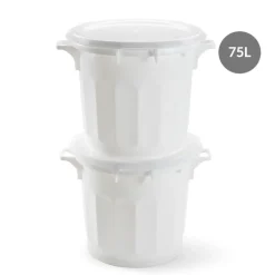 GILAC Couvercle plat pour bac 75 L rond blanc plastique Ø 61 cm 8,5 cm Discount