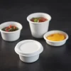 Couvercle pot à sauce rond blanc Ø 70 mm 8 mm Bagasse (150 pièces) - DUNI Best