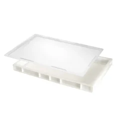 GILAC Couvercle pour bac à pâtons rectangulaire blanc plastique 60x40x2,5 cm