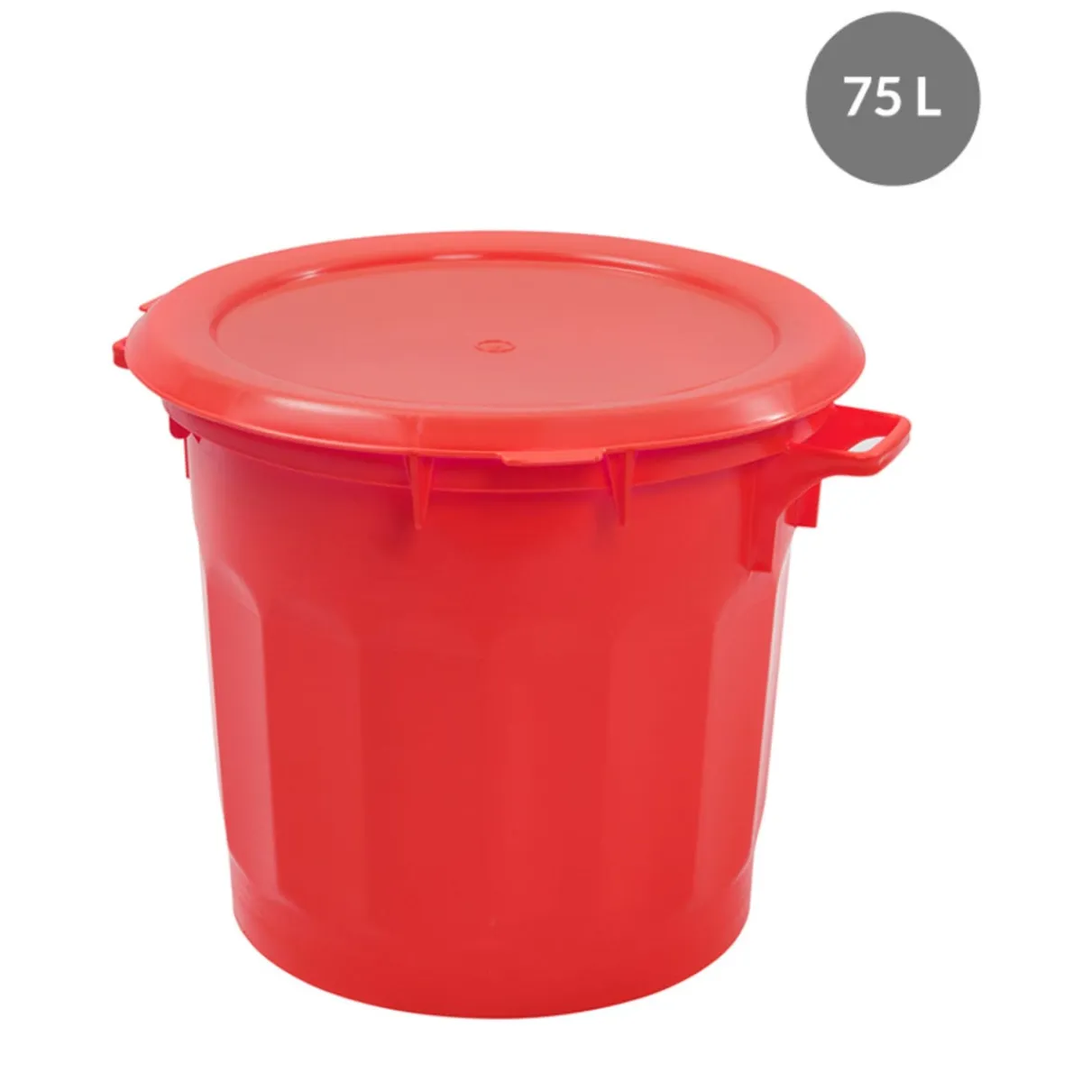 Couvercle pour conteneur 75 L rouge plastique Ø 61 cm 8,5 cm - GILAC New