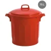 Couvercle pour poubelle 75 L plastique rouge - GILAC Outlet