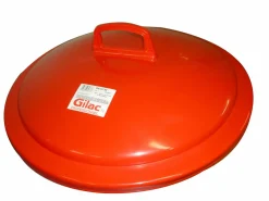 Couvercle pour poubelle 75 L plastique rouge - GILAC Outlet
