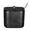 RAK Couvercle pour sucrier carré noir porcelaine 8 cm Fractal Best