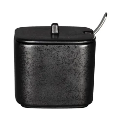 RAK Couvercle pour sucrier carré noir porcelaine 8 cm Fractal Best