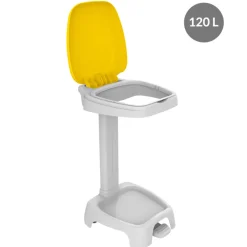 GILAC Couvercle pour support sac poubelle 120 L plastique jaune Best