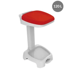 GILAC Couvercle pour support sac poubelle 120 L plastique rouge Clearance